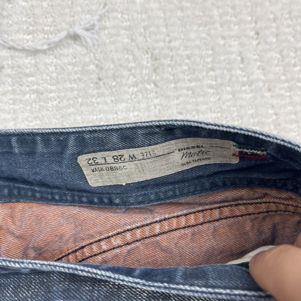 Y2K Diesel Blue Matic 0885C Distressed Ripped Denim Jeans Women's Size 28X31* - Picture 4 of 11